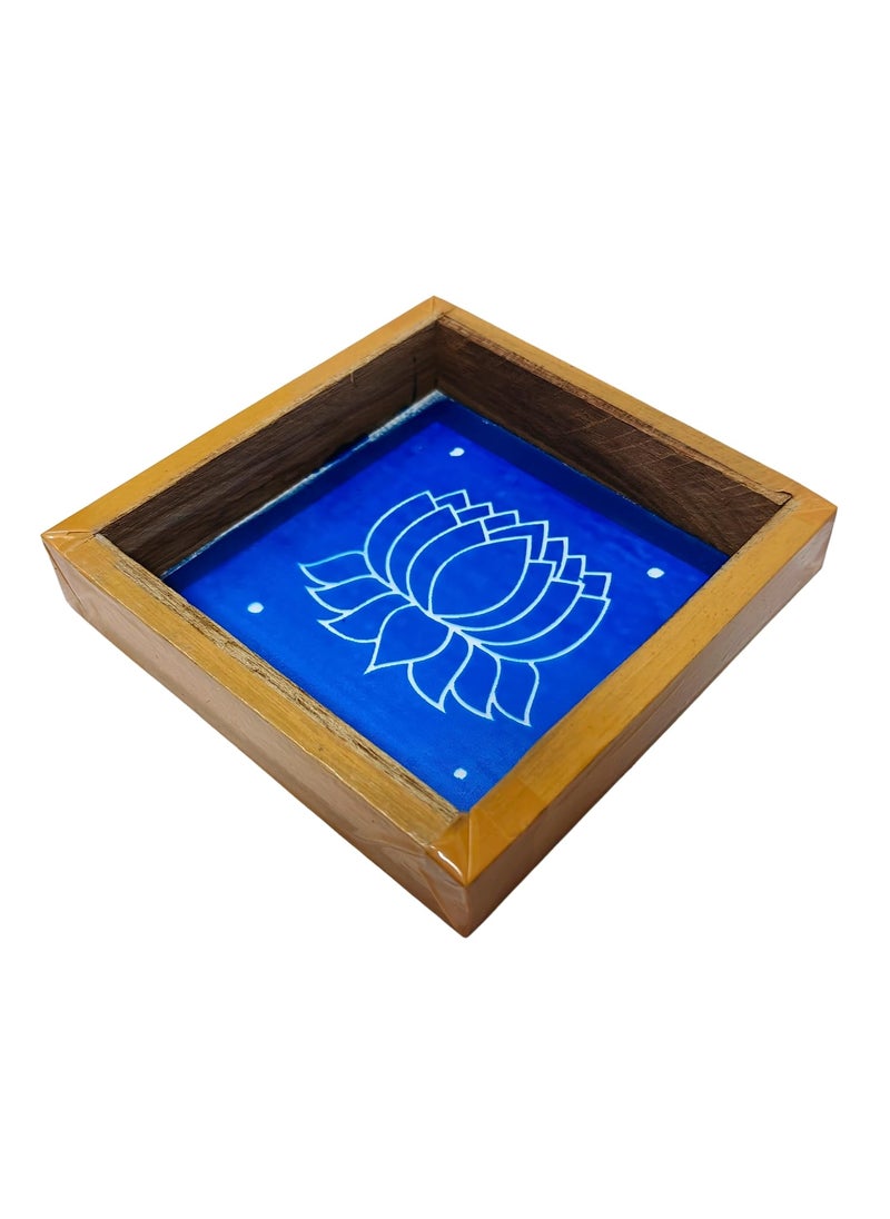 anciently Anciently Lotus Flower Rangoli Stencil Wooden, Rangoli Sacha Wooden, 1 Piece (5x5 Inches)  - Image 5