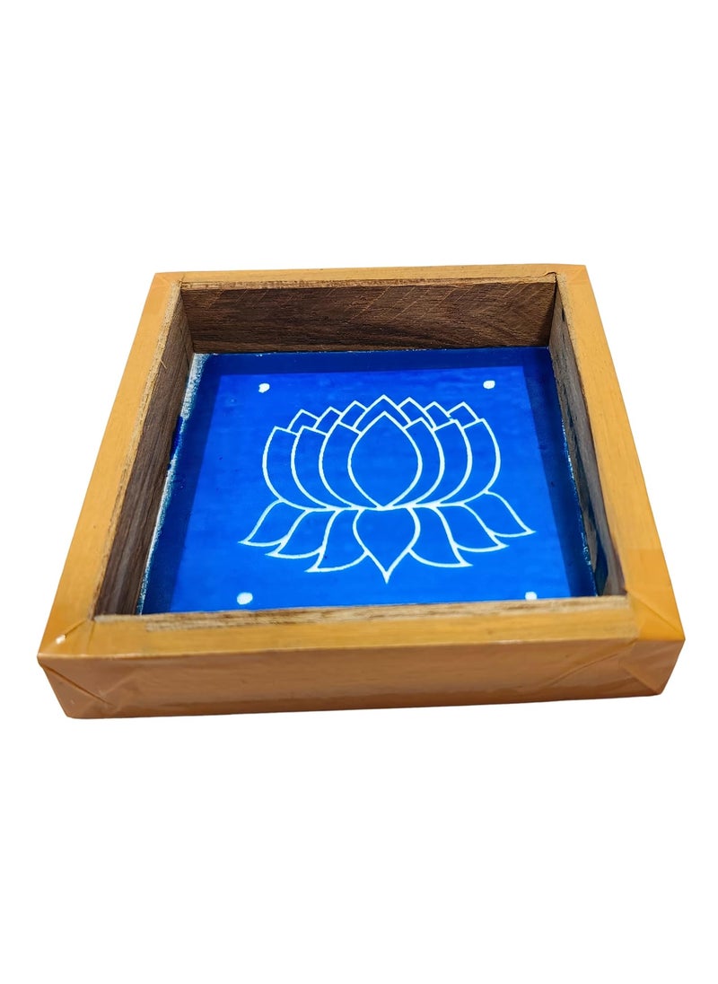 anciently Anciently Lotus Flower Rangoli Stencil Wooden, Rangoli Sacha Wooden, 1 Piece (5x5 Inches)  - Image 4
