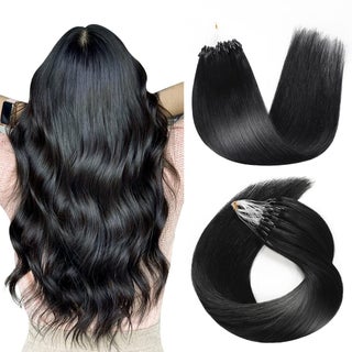 SUYYA Microlink Hair Extensions Human Hair Jet Black Micro Loop Hair Extensions Real Human Hair Straight Micro Links Hair Extensions 50 Strands 40gPack for Women14 inch 1 Jet Black - pzsku/Z005B1036895D7D18D9F8Z/45/_/1742913574/2e1285fa-3612-4f69-b9c2-b2c4c5d6ff9c
