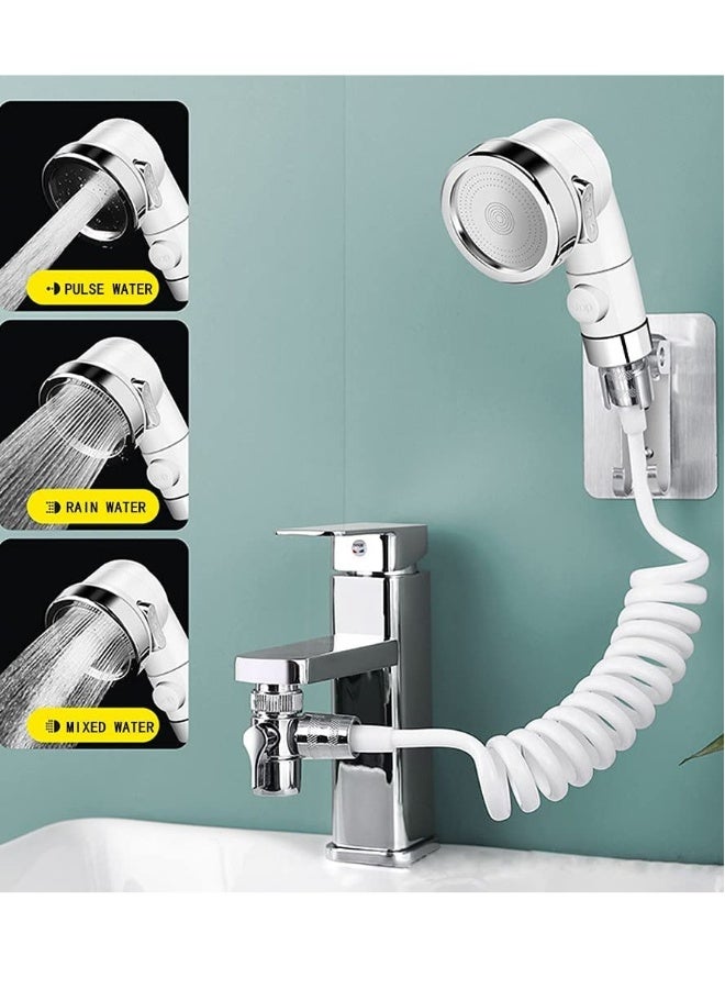 Faucet Sprayer Hose Rinser Attachment Faucet Diverter and Adapter for Kitchen Faucet Bathroom Laundry Room Bathtub Bathing Babies Pets Washing Vegetables  - Image 2