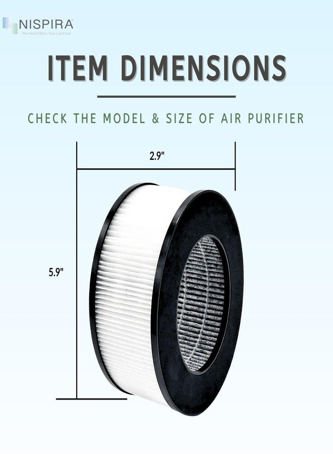 Nispira True HEPA Replacement Filter for CVS Health Desktop Air Purifier 3-in-1 True HEPA Activated Carbon, 1 Pack - Image 2
