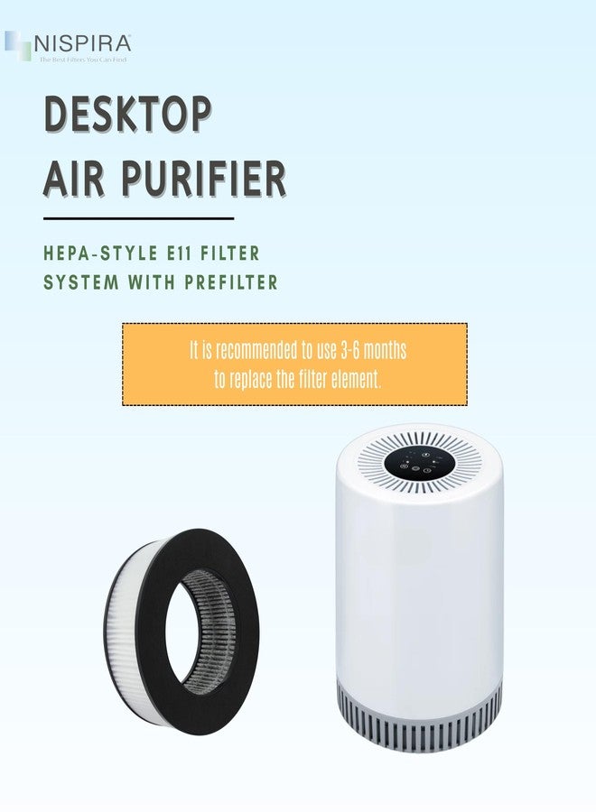 Nispira True HEPA Replacement Filter for CVS Health Desktop Air Purifier 3-in-1 True HEPA Activated Carbon, 1 Pack - Image 5