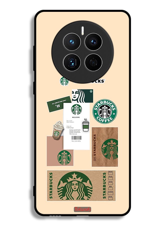 Tolwak Huawei Mate 50E Protective Case Cover Coffee Sticker - Image 1