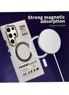 Techie Aesthetic Fruits of Genesis Translucent TPU Magnetic Magsafe Case with Raised Camera Lens Protector for Samsung Galaxy S24 Ultra - White  - Image 2