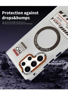 Techie Aesthetic Fruits of Genesis Translucent TPU Magnetic Magsafe Case with Raised Camera Lens Protector for Samsung Galaxy S24 Ultra - White  - Image 3