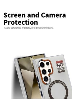 Techie Aesthetic Fruits of Genesis Translucent TPU Magnetic Magsafe Case with Raised Camera Lens Protector for Samsung Galaxy S24 Ultra - White  - Image 4