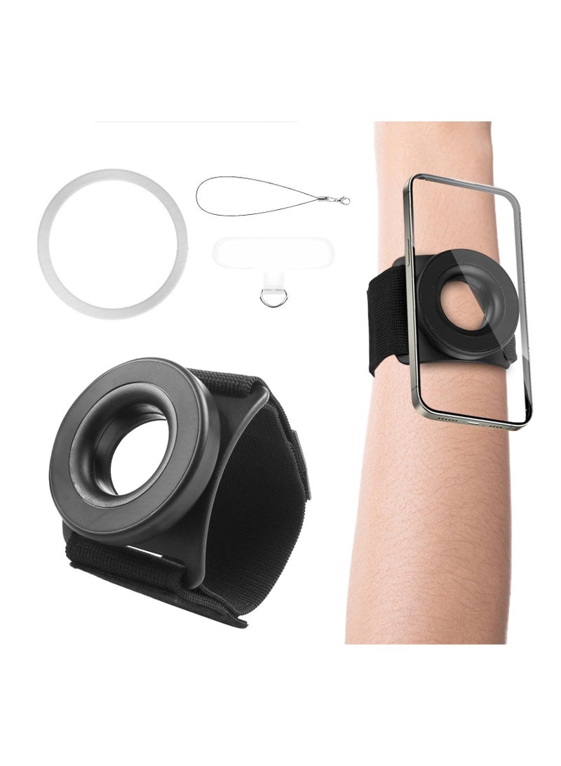 SYOSI Running Phone Holder for iphone, 360° Rotatable Magnetic Wrist Phone Holder, Armband Cell Phone Holder, Magnetic Phone Holder, Compatible with magsafe iPhone 15 14 13 12 Pro Max Plus Mini - Image 1