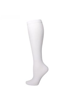 Athletic Compression Socks for Women White Polyester Plate