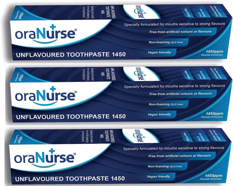 Oranurse معجون أسنان أورا نورس بدون نكهة 50 مل عبوة من 3 - Image 1