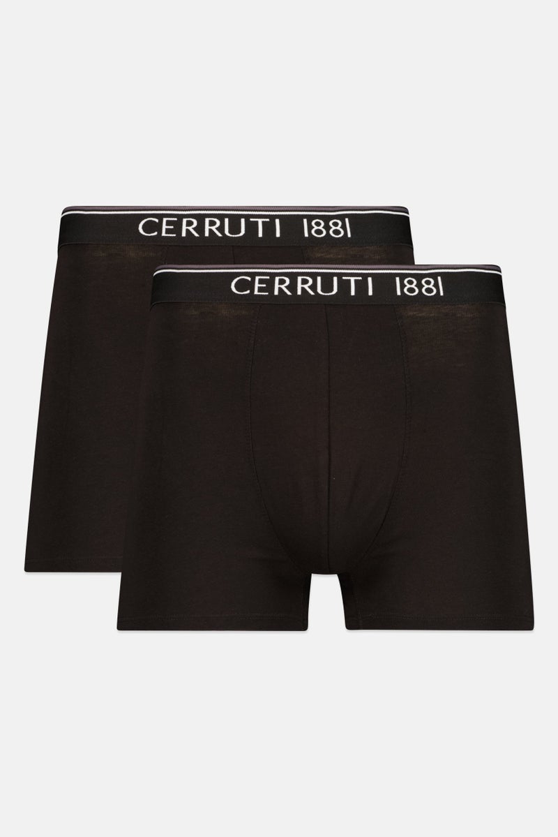 CERRUTI 1881 شورتات رجالية بحزمة 2 مع شعار العلامة التجارية، أسود - Image 1