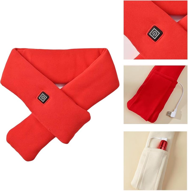 USB Rechargeable Heated Scarf 3 Temperature Adjustable Neck Warmer Winter Wrap - Image 4