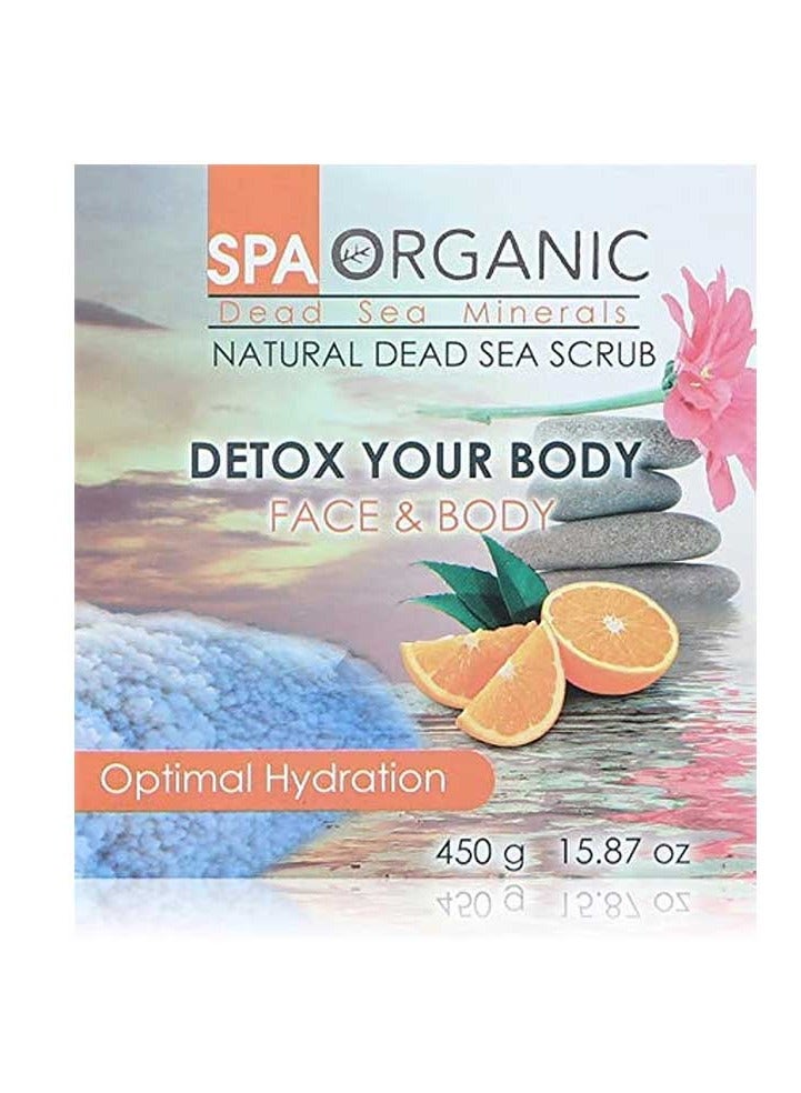 SPA SPA Organic Detox Your Body Natural Dead Sea Minerals Scrub with Orange - 450 gm 