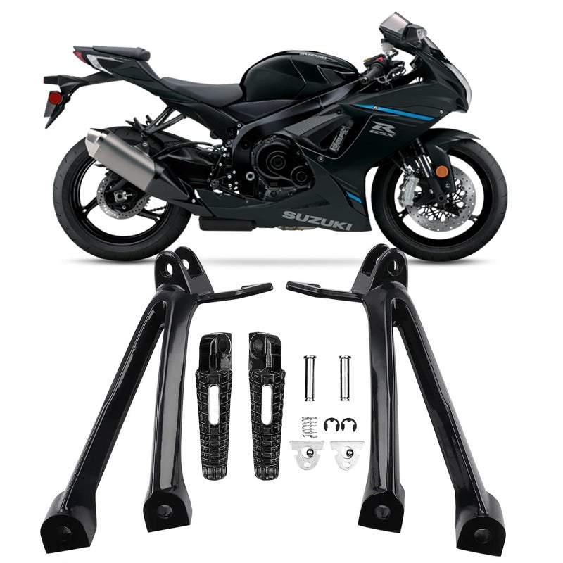 دعامة قدم الراكب الخلفية السوداء للدراجات النارية لسوزوكي GSXR600 GSXR750 2006 2007