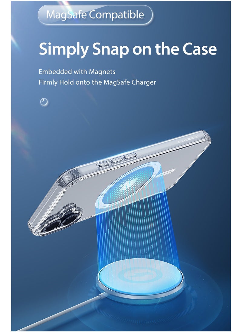 Wtech - Apple iPhone 16 Plus 2024 Premium Magnetic Case, Slim Transparent Flexible TPU Shockproof Magsafe Back Phone Case - Clear - Image 1