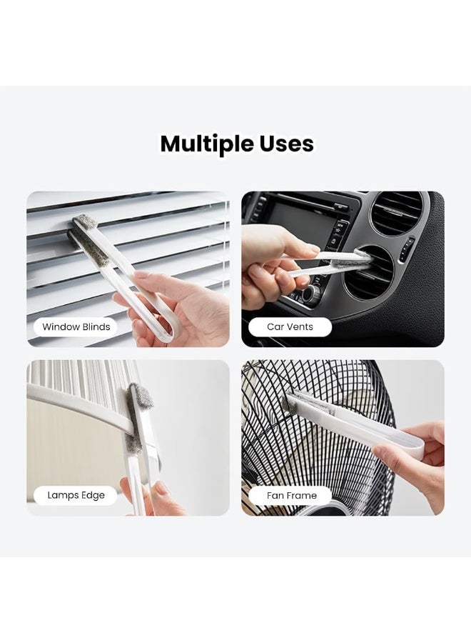 عام فرشاة تنظيف الستائر، أداة تنظيف محمولة لستائر النوافذ، مع 6 رؤوس استبدال، مناسبة للمساحات الضيقة مثل مصاريع النوافذ، فتحات التهوية في السيارات، مراوح السقف ومكيفات الهواء. - Image 2