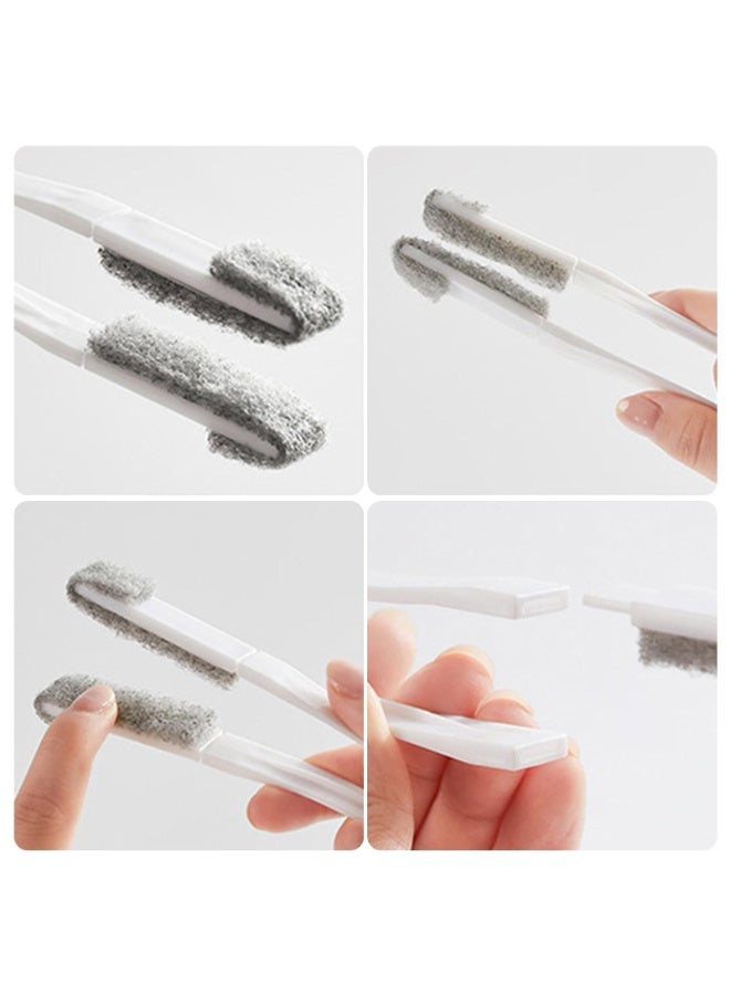 عام فرشاة تنظيف الستائر، أداة تنظيف محمولة لستائر النوافذ، مع 6 رؤوس استبدال، مناسبة للمساحات الضيقة مثل مصاريع النوافذ، فتحات التهوية في السيارات، مراوح السقف ومكيفات الهواء. - Image 4