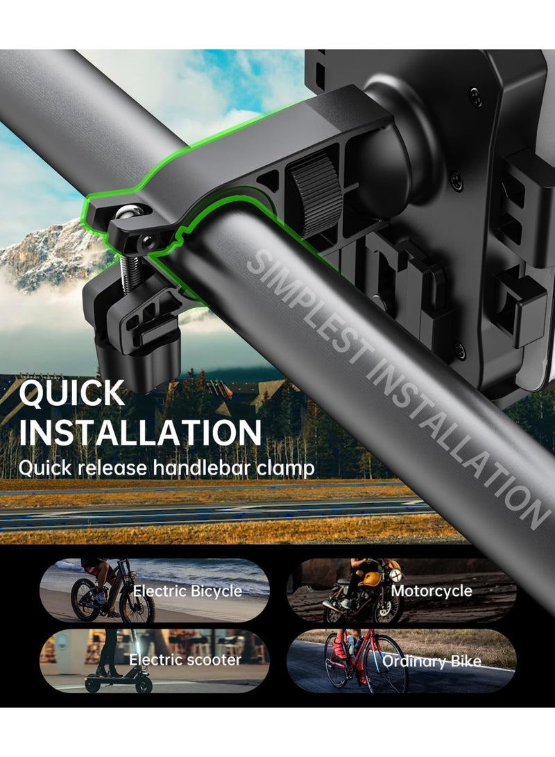 تشو داي حامل هاتف للدراجة، حامل هاتف آمن يُثبّت على مقود الدراجة والدراجة النارية، مناسب لأجهزة آيفون والهواتف الذكية من 4.5 إلى 6.8 بوصة، أسود - Image 3