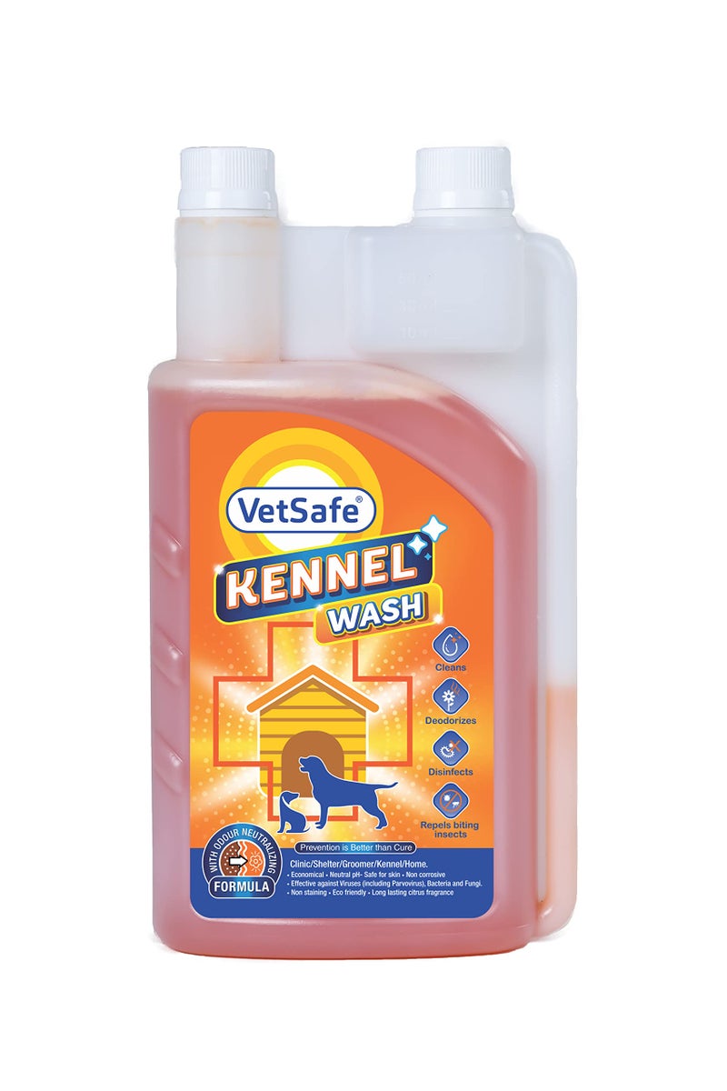 VetSafe Kennel Wash | 500 ML | Kennel Cleaner | Pet Floor Cleaner | Pet Area freshener | Odour Neutralizer | Anti microbial | Disinfectant | Super Concentrate | Orange Power - Image 1