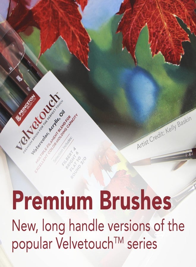 Princeton Velvetouch Long Handle Set, 4 Brushes - Professional Artist Brushes for Mixed Media, Acrylic, Oil. - Image 2