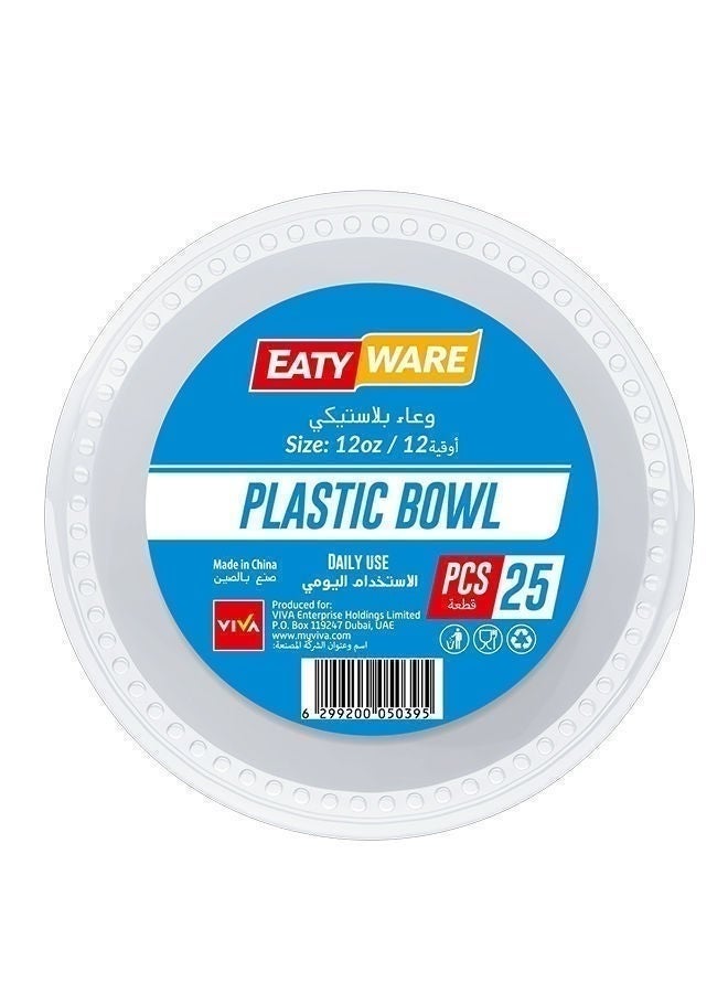 EATYWARE Disposable Plastic Bowl, 25 Pcs, China 