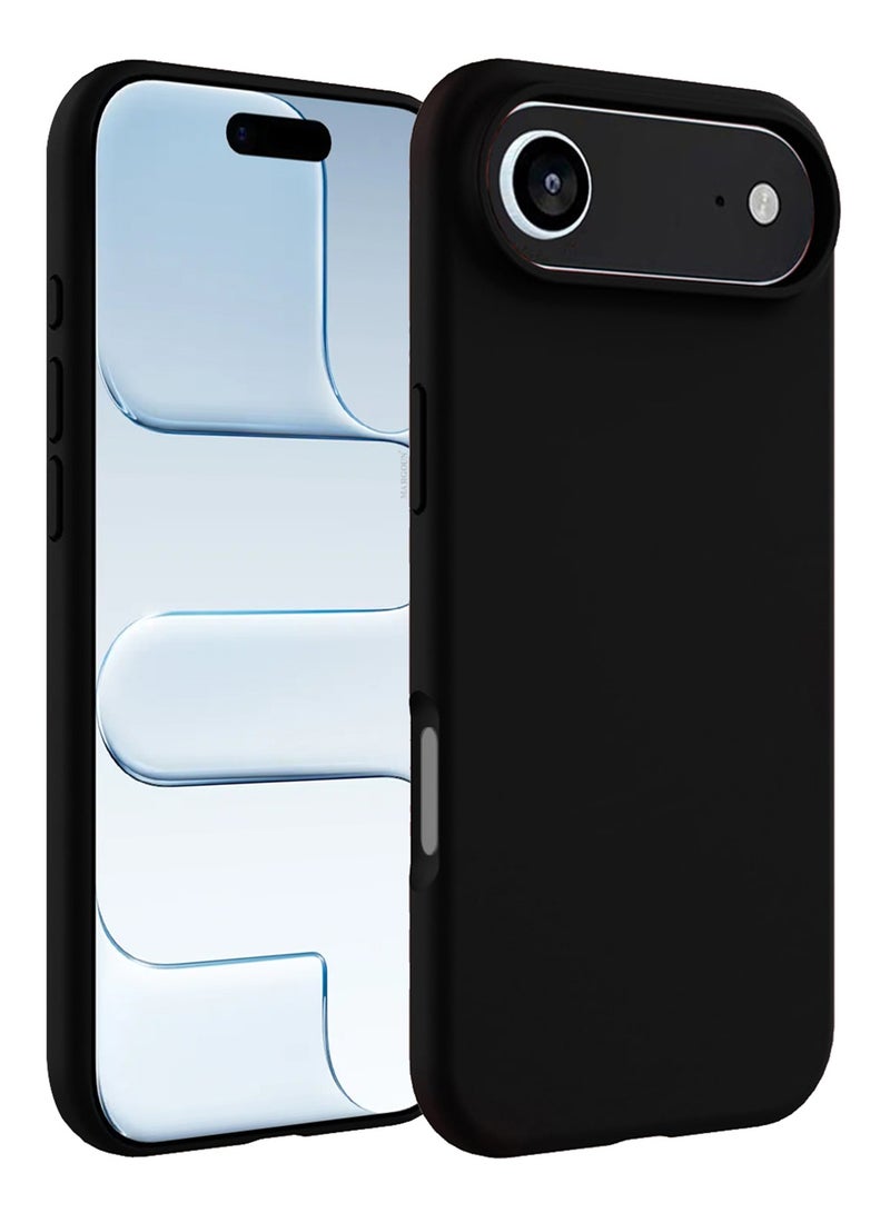 Silicone Protective Phone Case for iPhone 17 Air - Soft Anti-Scratch Microfiber Lining Ultra Slim Drop Protection Phone Cover - Black - Image 1