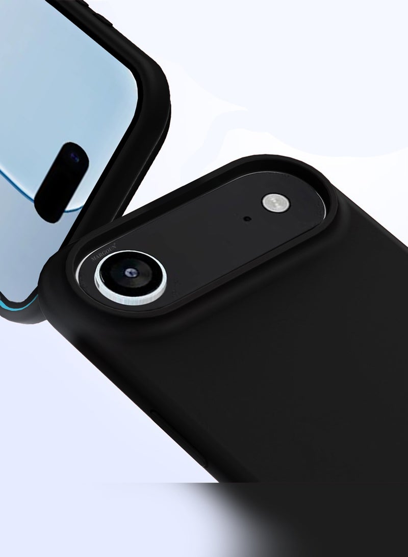 Silicone Protective Phone Case for iPhone 17 Air - Soft Anti-Scratch Microfiber Lining Ultra Slim Drop Protection Phone Cover - Black - Image 2