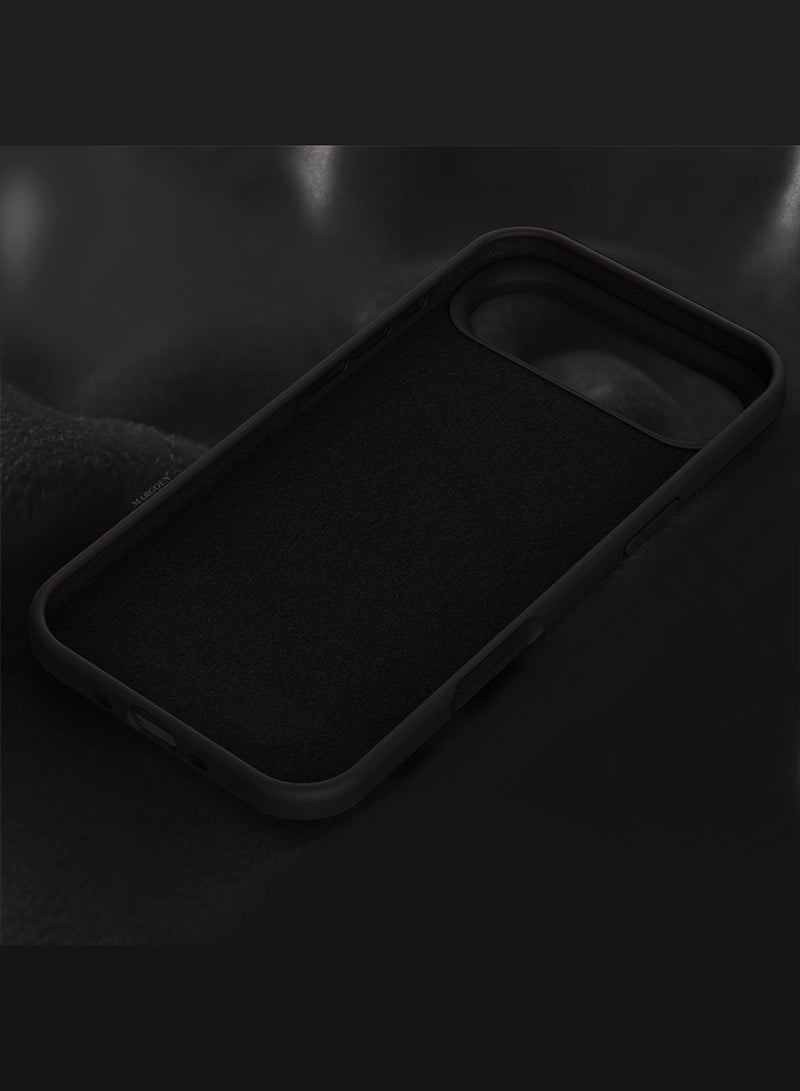 Silicone Protective Phone Case for iPhone 17 Air - Soft Anti-Scratch Microfiber Lining Ultra Slim Drop Protection Phone Cover - Black - Image 4
