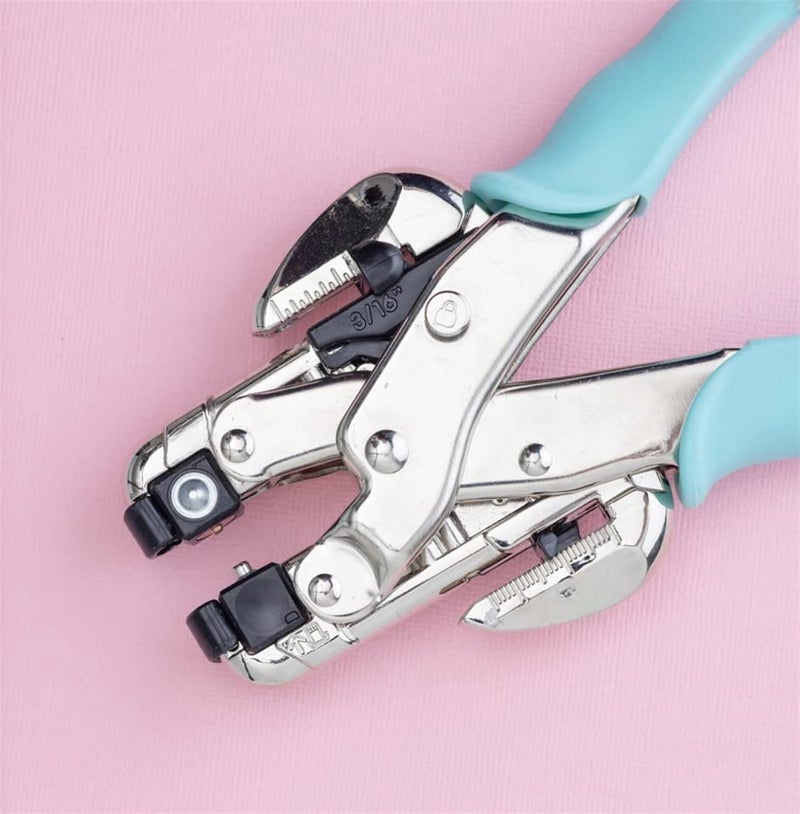 يُسلِّم أداة تثبيت العروات المعدنية وثقبها، بمقبض مريح، لثقوب بقطر 3 مم أو 5 مم، أداة ثقب الحلقات المعدنية والزخارف للورق والقماش والجلد والبلاستيك والمعادن - Image 5