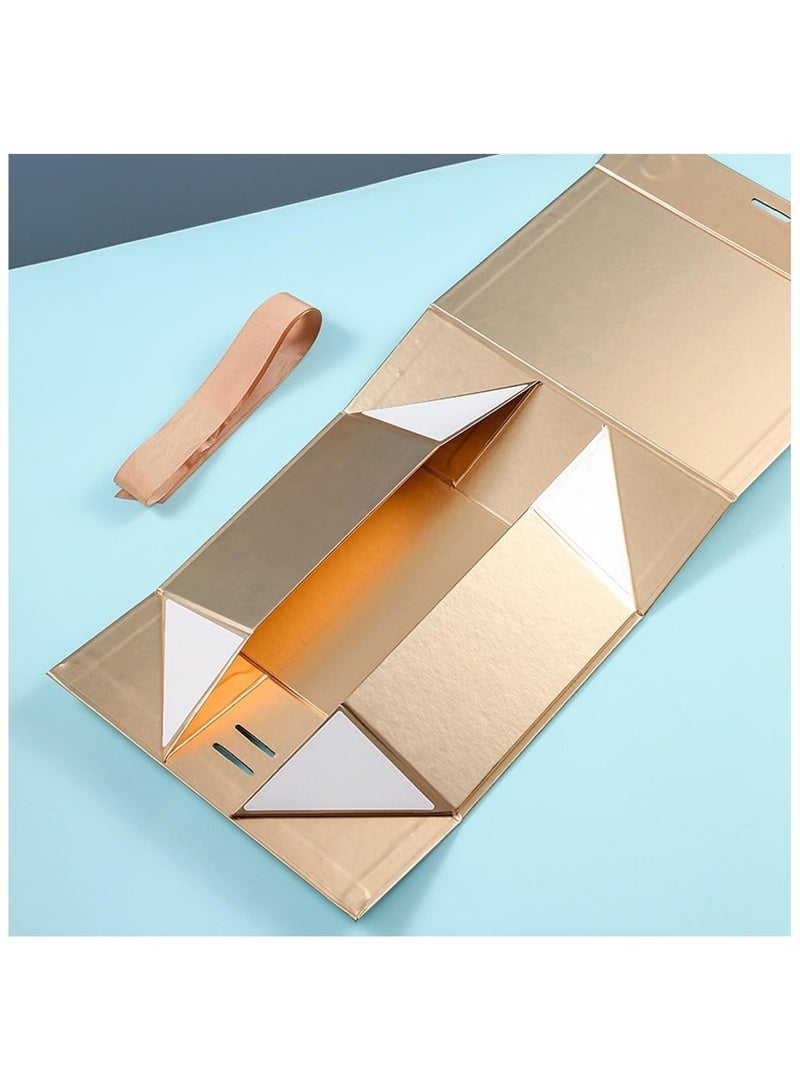 Little gorilla Luxury Magnetic Gift Box, Medium Gift Box with Ribbon, Folding Gift Box for Presents With Magnetic Lid, Suitable for Festival, Birthday, Anniversary, 29x22x11cm（Rose Gold） - Image 3