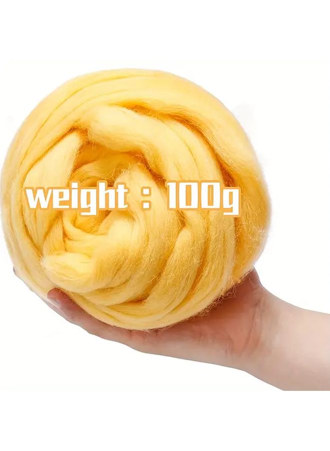 Blue Wool Roving 100g for Needle and Wet Felting Craft Kit with Tools - Image 3