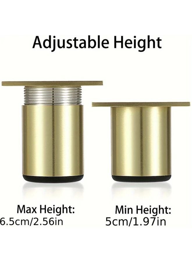 Golden Color 2 Inch Adjustable Furniture Legs 4pcs For Cabinet Desk Table Chair Sofa Bed - Image 5