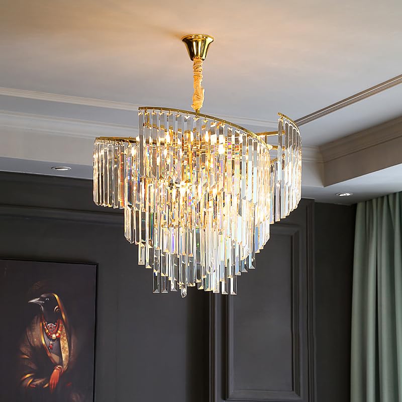 CITRA 600MM Gold Crystal Chandelier Ceiling Lights Hanging - Warm White - Image 1