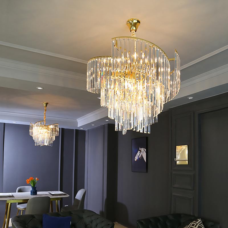 CITRA 600MM Gold Crystal Chandelier Ceiling Lights Hanging - Warm White - Image 4