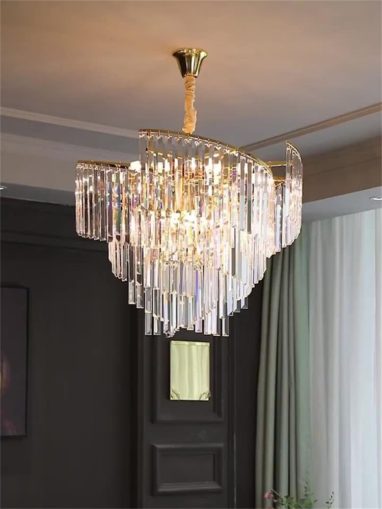 CITRA 600MM Gold Crystal Chandelier Ceiling Lights Hanging - Warm White - Image 2