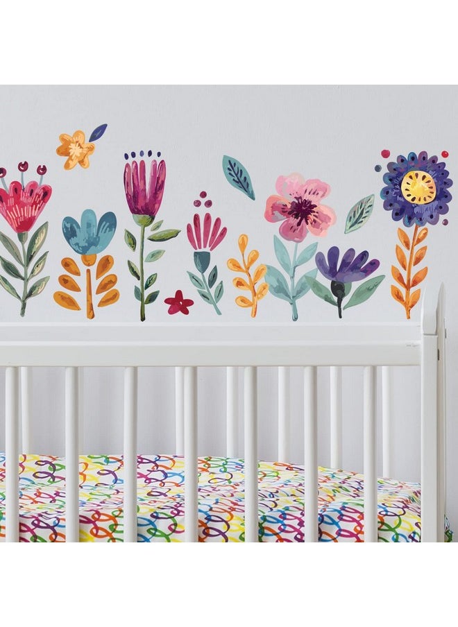DesignStickers Flowers Wall Decals For Girls Bedroom - Children Diy Wall Art Stickers For Classroom, Nursery, Playroom - Preschool Floral Peel And Stick Decor  - Image 3