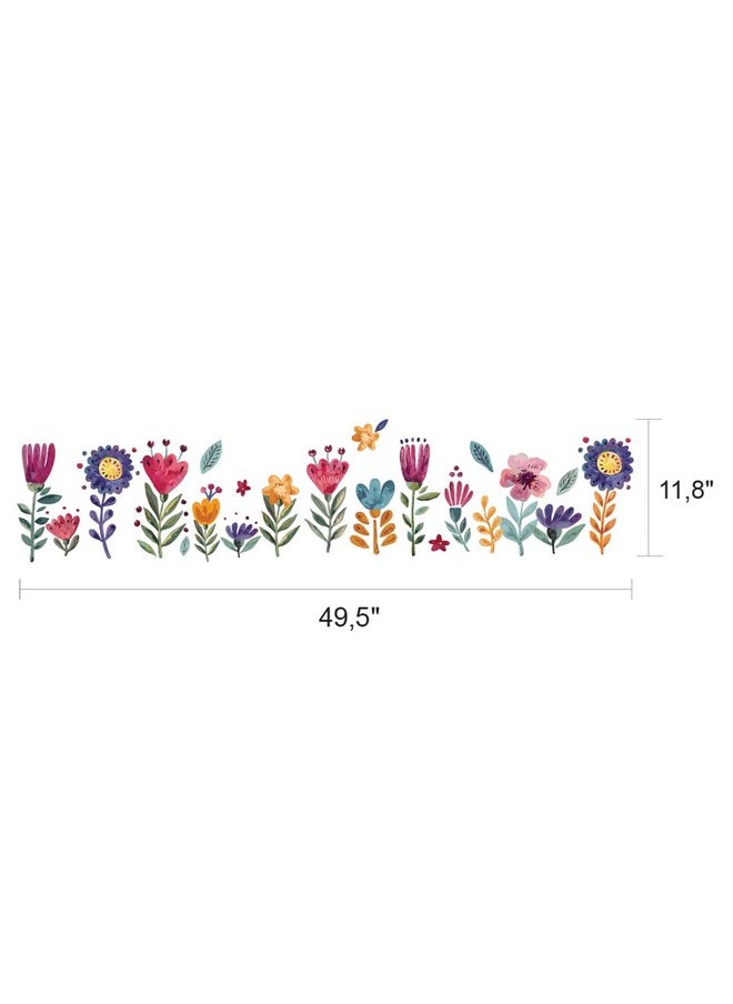 DesignStickers Flowers Wall Decals For Girls Bedroom - Children Diy Wall Art Stickers For Classroom, Nursery, Playroom - Preschool Floral Peel And Stick Decor  - Image 2