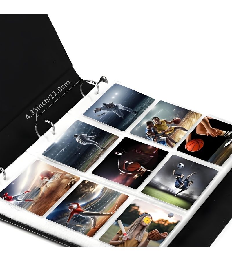 25 Sheets Transparent 4 Grid Double Sided 200 Pocket 3 Ring Card Sleeves - Image 4