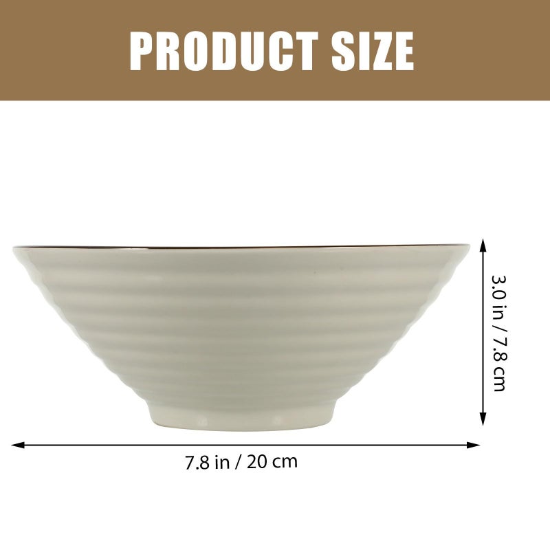 Japanese Style 8 Inch Ceramic Ramen and Salad Bowl for Soup Rice Appetizer Meal Serving Home Kitchen - Image 3