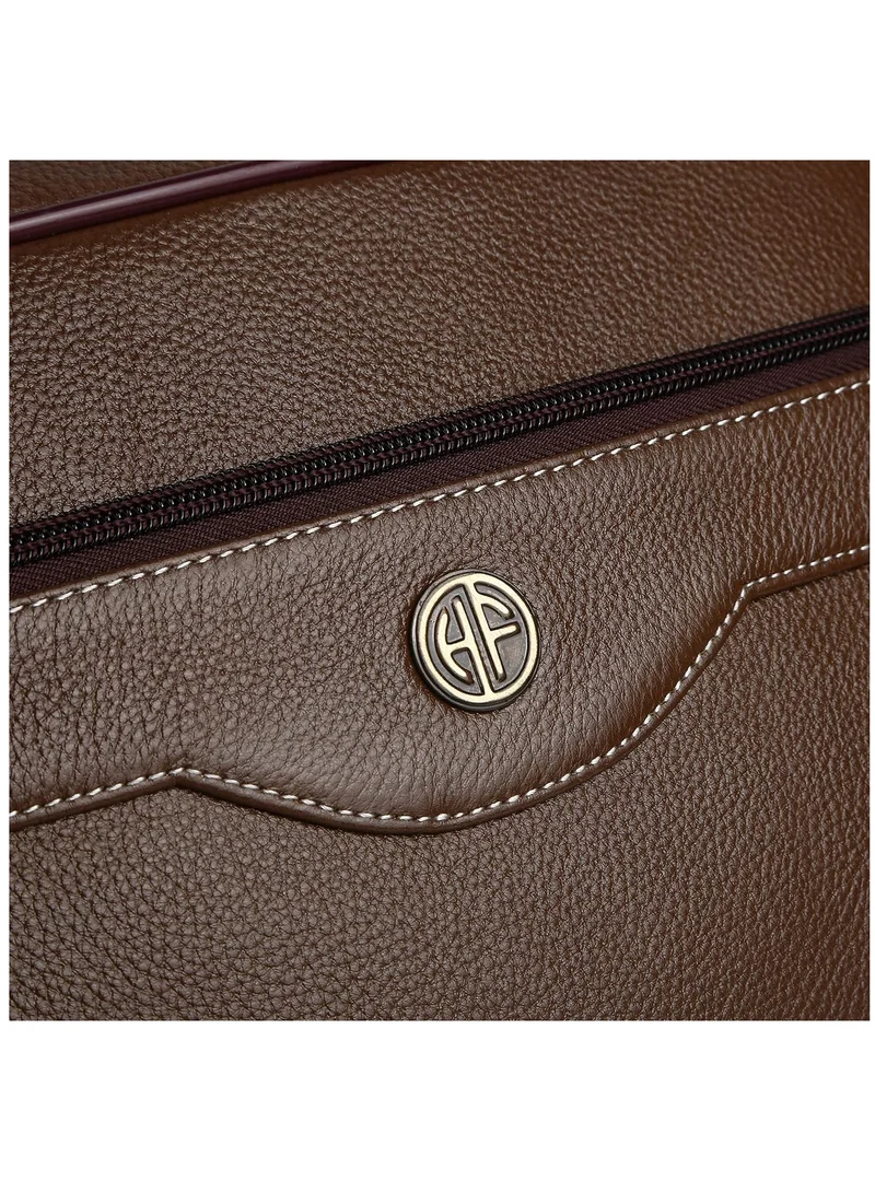 HAMMONDS FLYCATCHER Laptop Bag for Men - Leather - Fits 14/15.6/16 Inch Laptop - Brushwood -Office Bag, Messenger & Shoulder Bag -Executive Bag for Office Use & Travel - Expandable Leather Bag