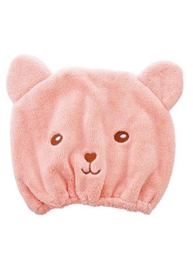 NIBEMINENT Dry Wipe Head Hair Shower Cap Pink 29 x 24centimeter