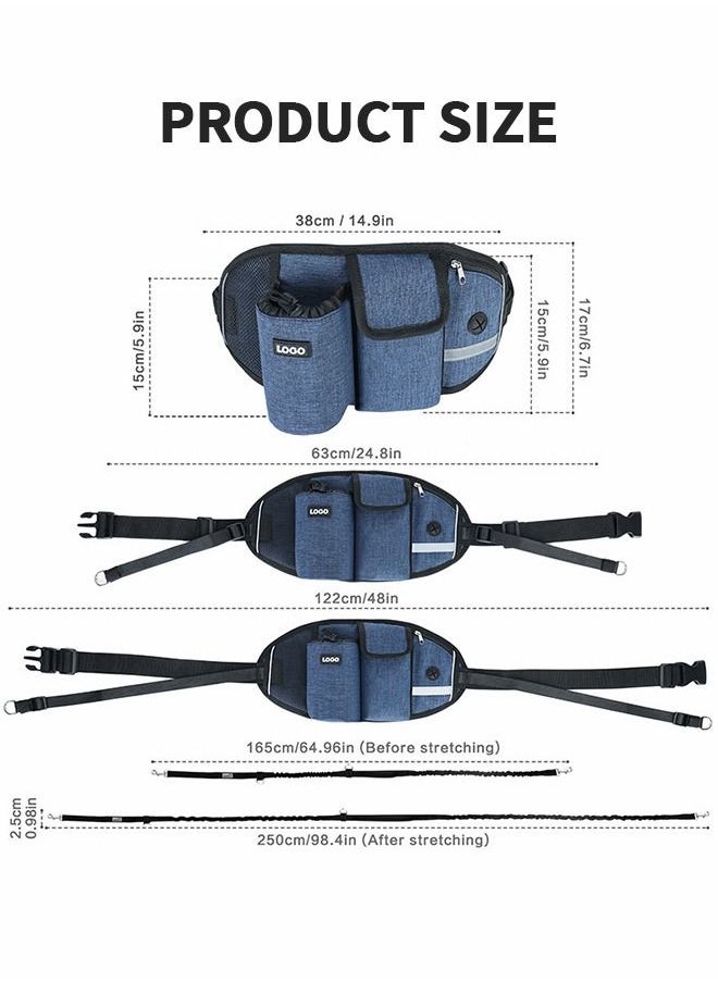 GROIC - Hands Free Dog Leash, Waist Leash for Dog Walking, Running Leash for Dogs with Strong Shock Absorbing Bungee, Reflective Stitches, Hands Free Leash for Running Hiking Walking,Running Waistpack - Image 1