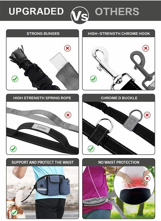 GROIC - Hands Free Dog Leash, Waist Leash for Dog Walking, Running Leash for Dogs with Strong Shock Absorbing Bungee, Reflective Stitches, Hands Free Leash for Running Hiking Walking,Running Waistpack - Image 1