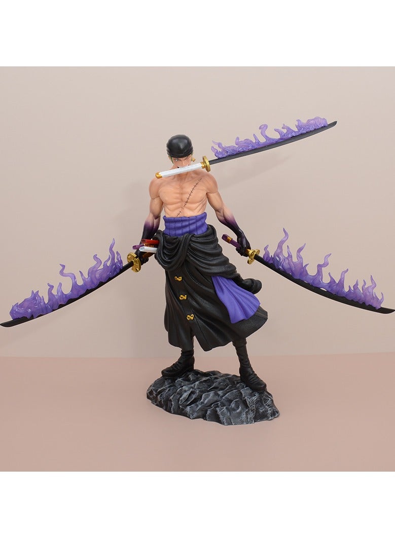 General Pirate Swordsman Special Effect Three-Blade Flow One Piece One Piece Anime Series Figure Tabletop Ornament Model  - Image 1