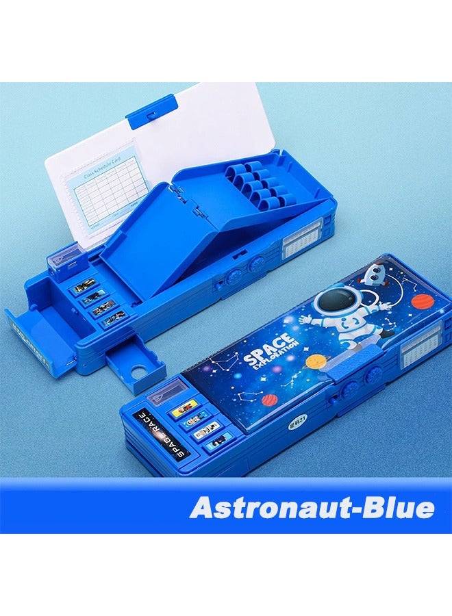 Stationery Box with Password Lock, Multifunctional Pencil Case with Sharpener,Double Side, Schedule, Whiteboard - Image 1