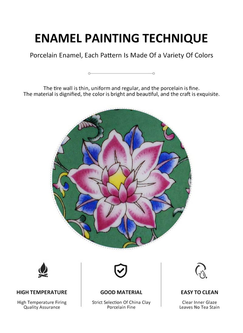 EzzySo 6 Ceramic Tea Cups with Gift Box Elegant Floral Enamel Porcelain Coffee Cup Set, 6 Colors Flowers Teacup, Perfect for Home, Office, and Restaurant Use  - Image 5