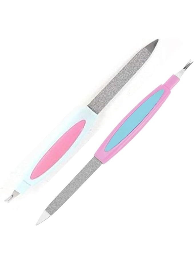 2 in 1 Professional Nail File - Stainless Steel Nail File for Manicure, Pedicure, Nail Clipper (Pack of 3) Different Sizes - Image 3
