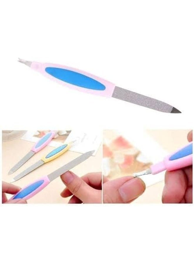 2 in 1 Professional Nail File - Stainless Steel Nail File for Manicure, Pedicure, Nail Clipper (Pack of 3) Different Sizes - Image 2