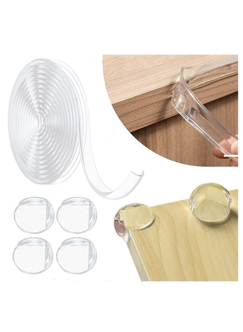 Clear Baby Safety Corner Protector Set Soft Silicone Bumper Strip 32ft for Cabinets Tables and Furniture 4pack - Image 1