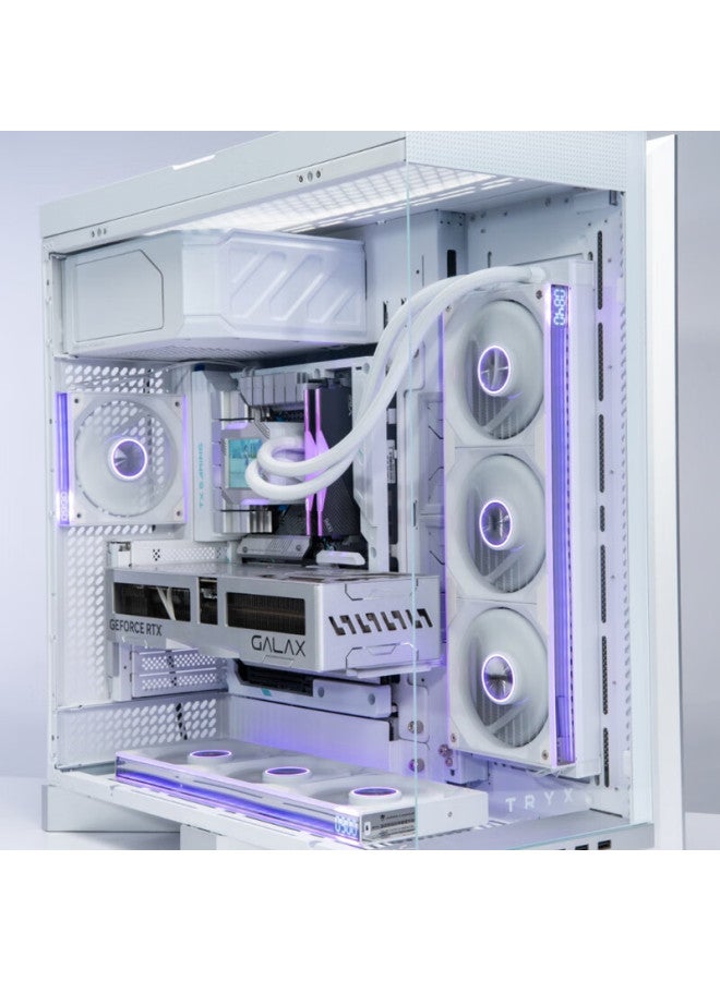 Jungle Leopard Conglinbao Xinglian Fan, 360-degree Integrated Building Block Fan, Straight Blade 12cm, Infinite Mirror Light Synchronization, Pwm Speed Adjustment, White Case Fan, Argb Desktop Computer, Quiet - Image 3