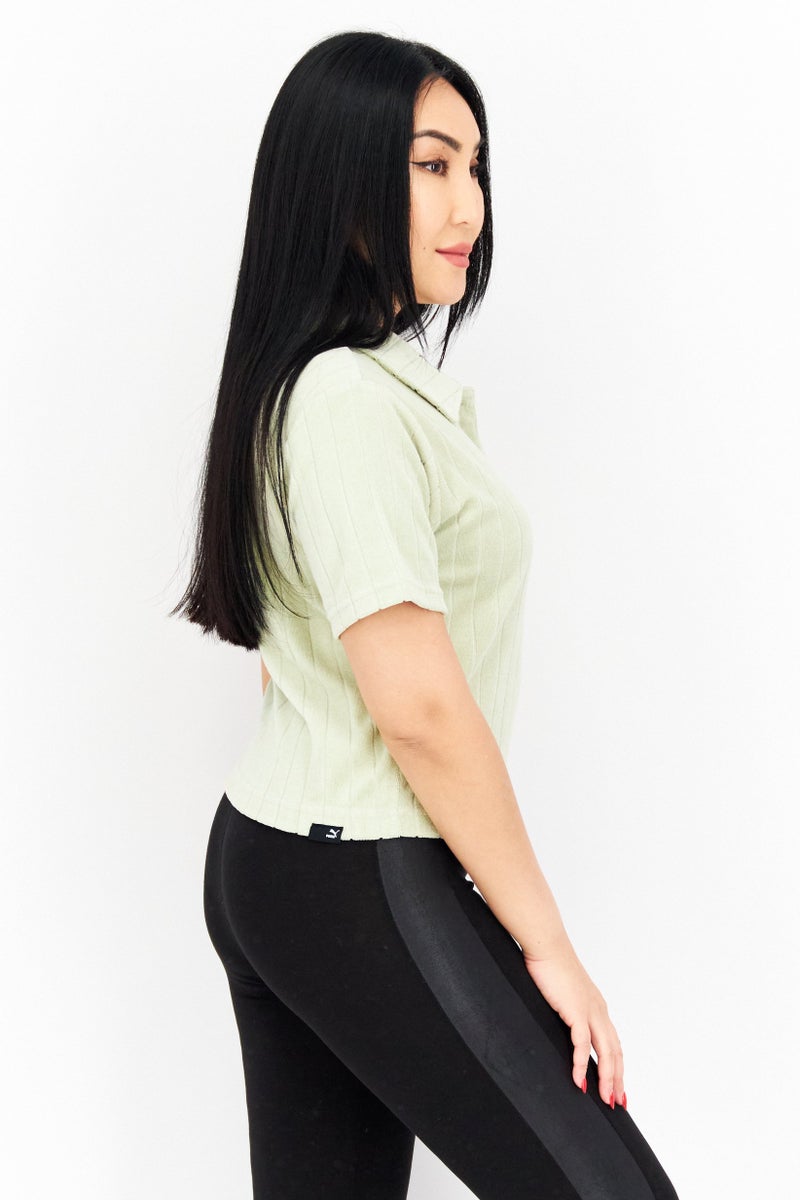 PUMA Women Sportswear Fit Short Sleeves Outdoor Polo, Light Green - Image 4